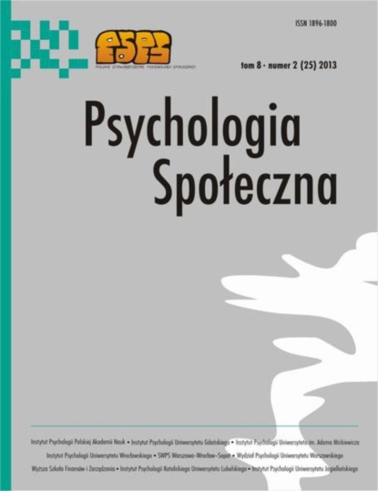 

Psychologia Społeczna nr 2(25)/2013