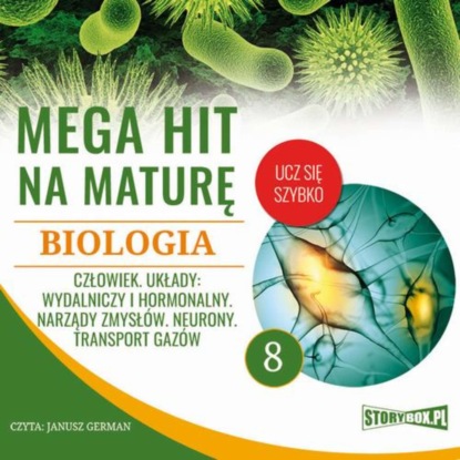 Ксюша Ангел - Mega hit na maturę. Biologia 8. Człowiek. Układy: wydalniczy i hormonalny. Narządy zmysłów. Neurony. Transport gazów