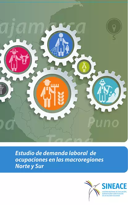 Обложка книги Estudio de demanda laboral de ocupaciones en las macroregiones Norte y Sur, Sistema Nacional de Evaluación, Acreditación y Certificación de la Calidad Educativa