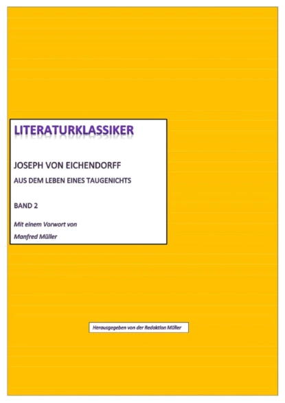 Обложка книги Literaturklassiker Band 2, Joseph von Eichendorff (hg. von Redaktion Müller)